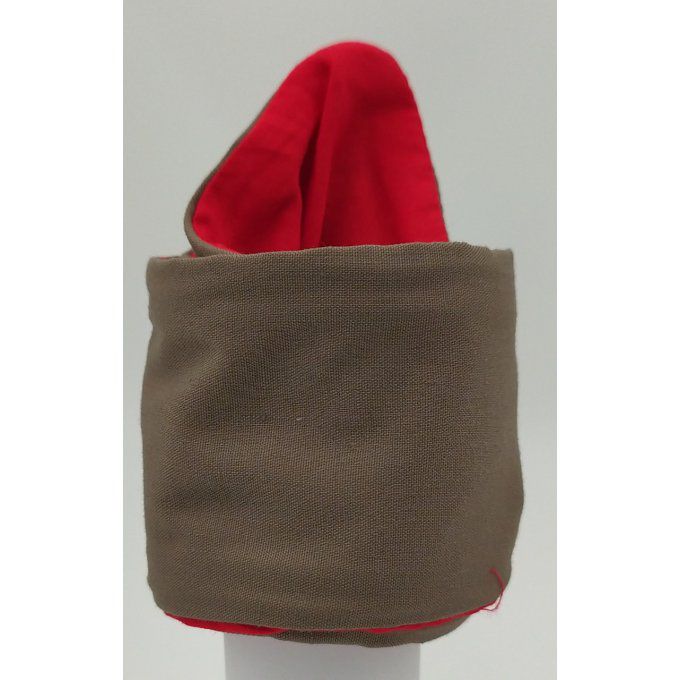 Headband femme et enfant uni Taupe/Rouge