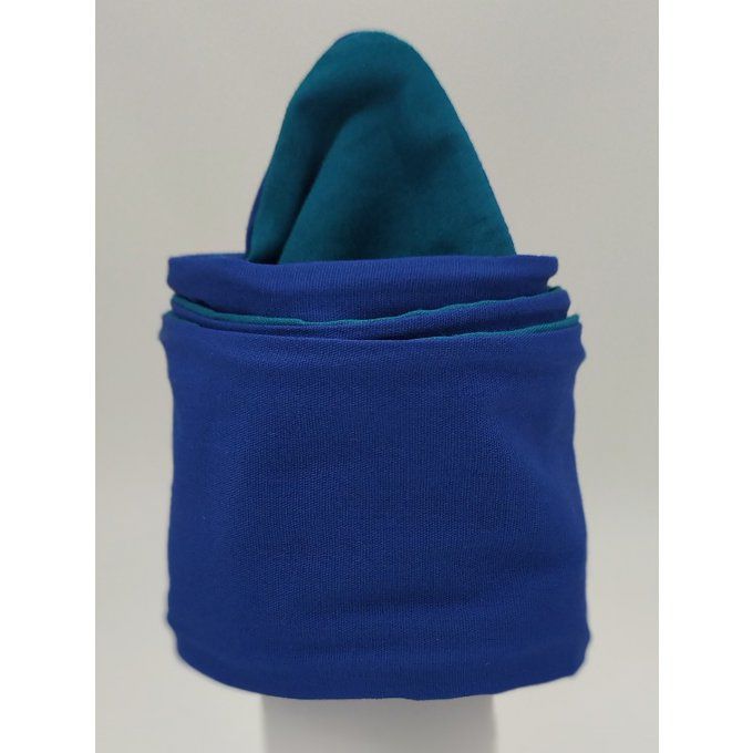 Headband femme et enfant uni Bleu Roi/Vert Émeraude