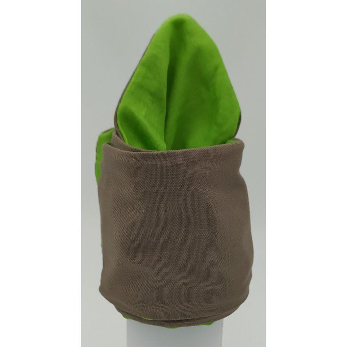 Headband femme et enfant uni Taupe/Vert Cru