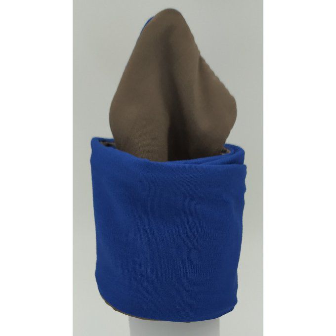 Headband femme et enfant uni Bleu Roi/Taupe