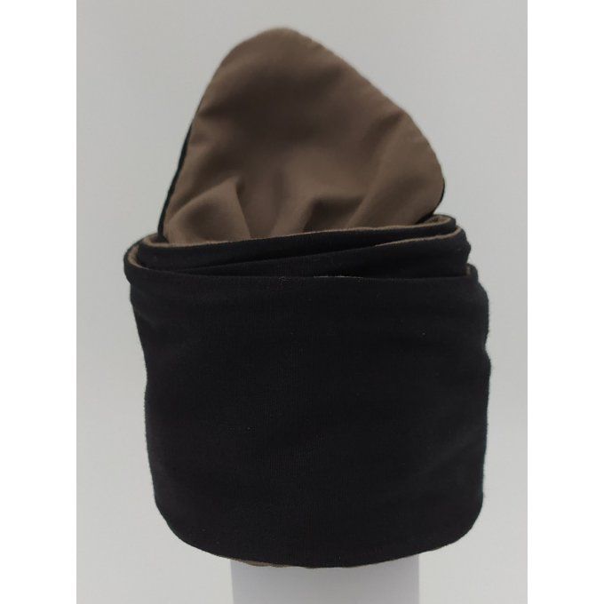 Headband femme et enfant uni Noir/Taupe