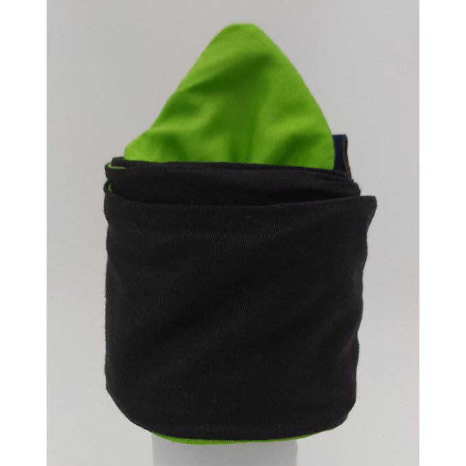 Headband femme et enfant uni Noir/Vert Cru