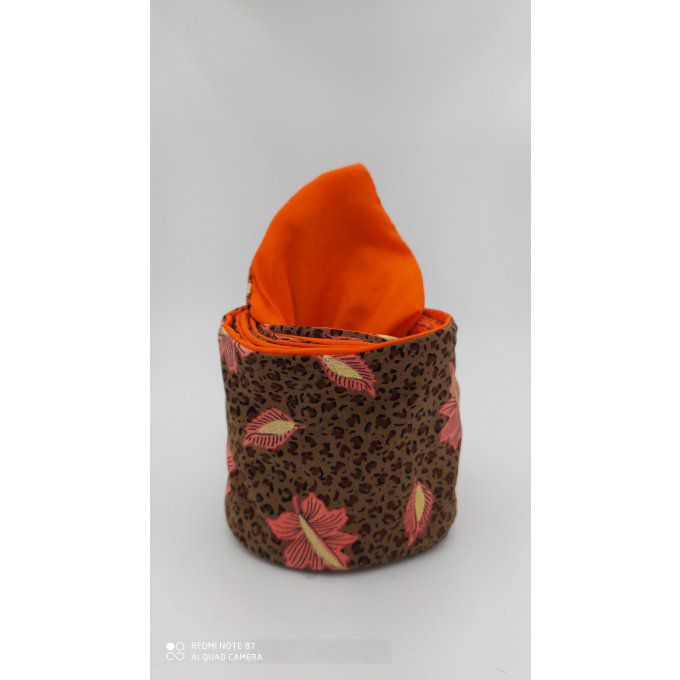 Headband femme imprimé Léopard Fleuri/Orange