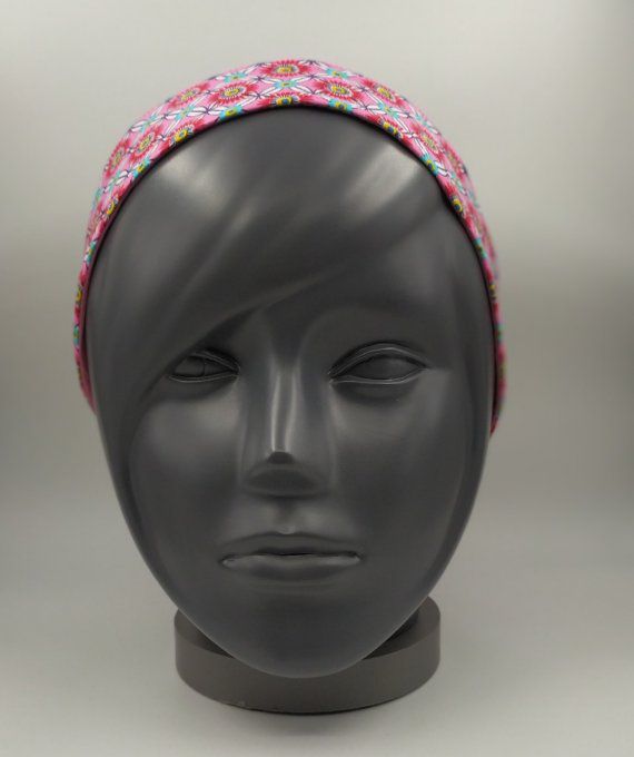 Headband femme et enfant imprimé Fleuri/Vieux Rose