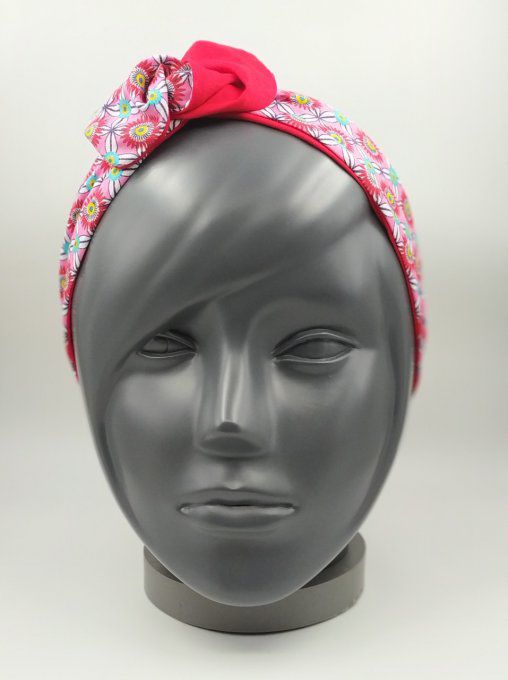 Headband femme et enfant imprimé Fleuri/Rouge