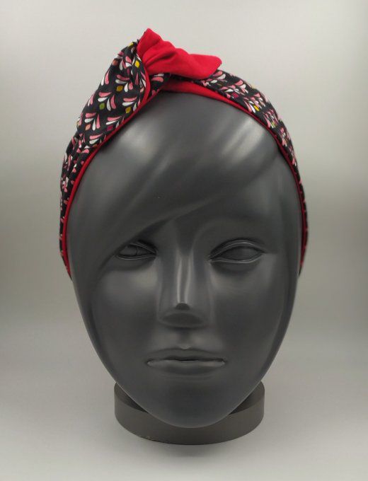 Headband femme et enfant, imprimé Twiggy/Rouge