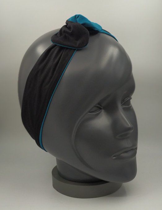 Headband femme et enfant uni Noir/Vert Émeraude