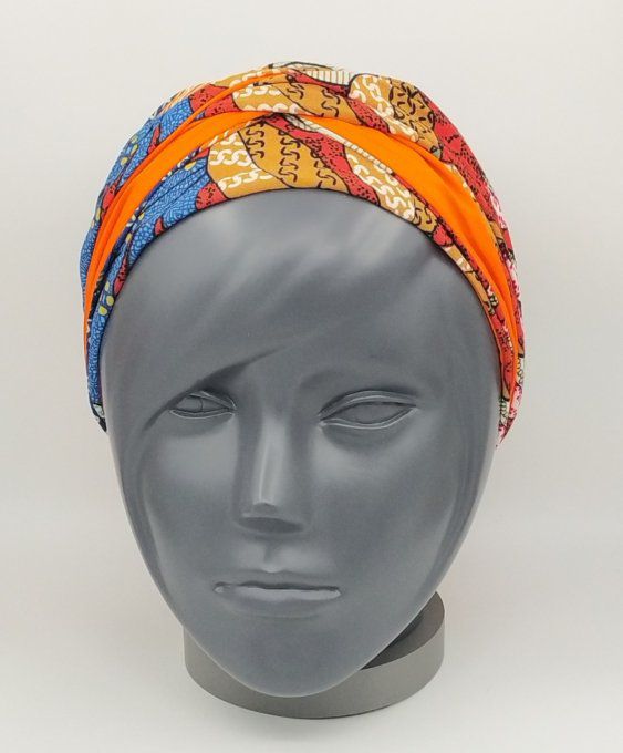 Headband femme, imprimé Ethnique/Orange