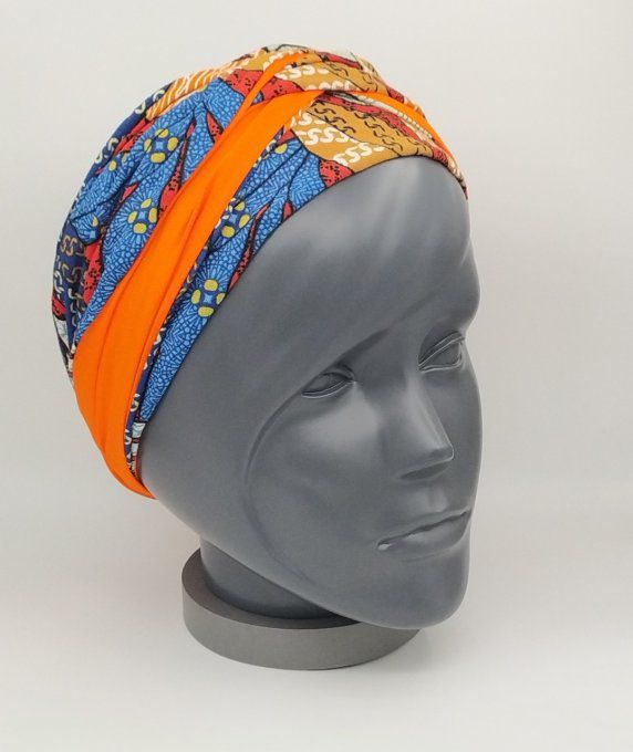 Headband femme, imprimé Ethnique/Orange