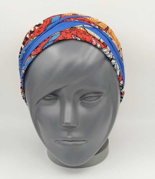 Headband femme, imprimé Ethnique/Bleu Roi