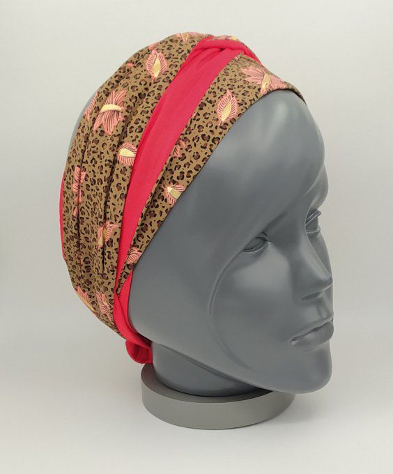 Headband femme, imprimé Léopard /Rouge