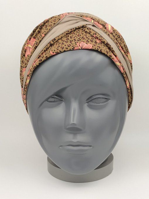 Headband femme, imprimé Léopard /Taupe