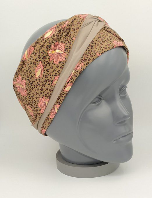 Headband femme, imprimé Léopard /Taupe