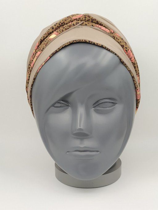 Headband femme, imprimé Léopard /Taupe