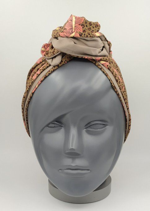 Headband femme, imprimé Léopard /Taupe