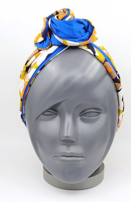 Headband femme, imprimé Savane/Bleu Roi