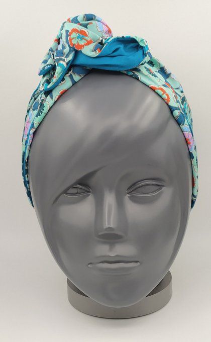 Headband femme, imprimé Fleuri/Vert Émeraude