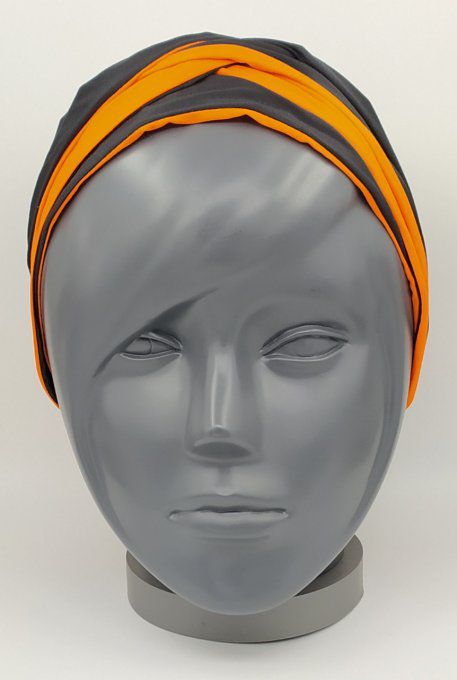 Headband femme, uni Noir/Orange