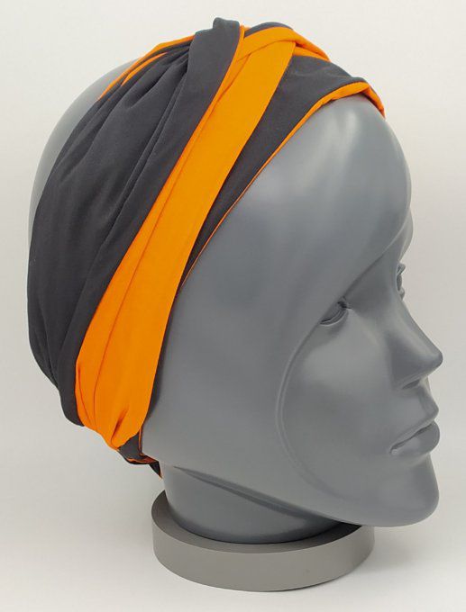 Headband femme, uni Noir/Orange