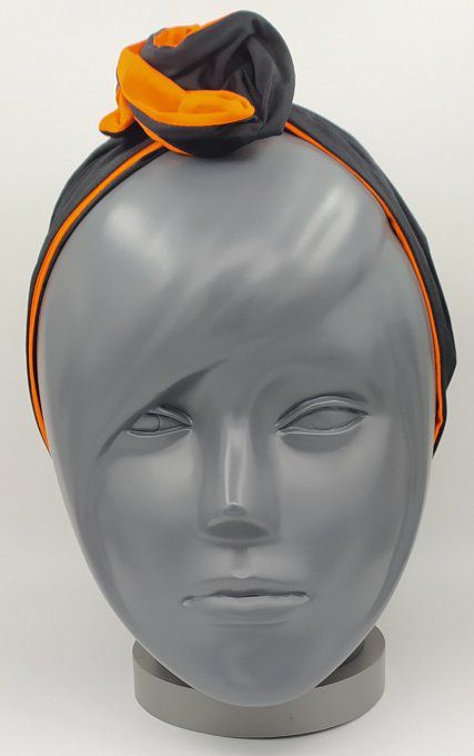 Headband femme, uni Noir/Orange