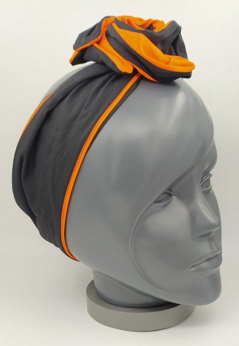 Headband femme, uni Noir/Orange