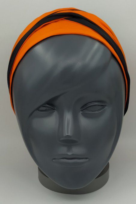 Headband femme, uni Noir/Orange