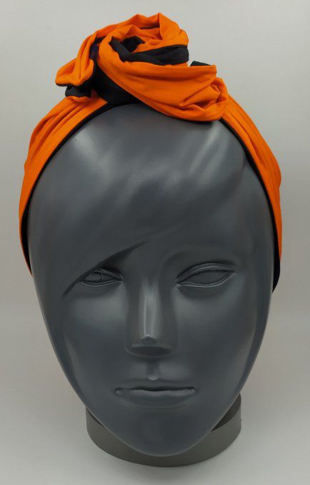 Headband femme, uni Noir/Orange