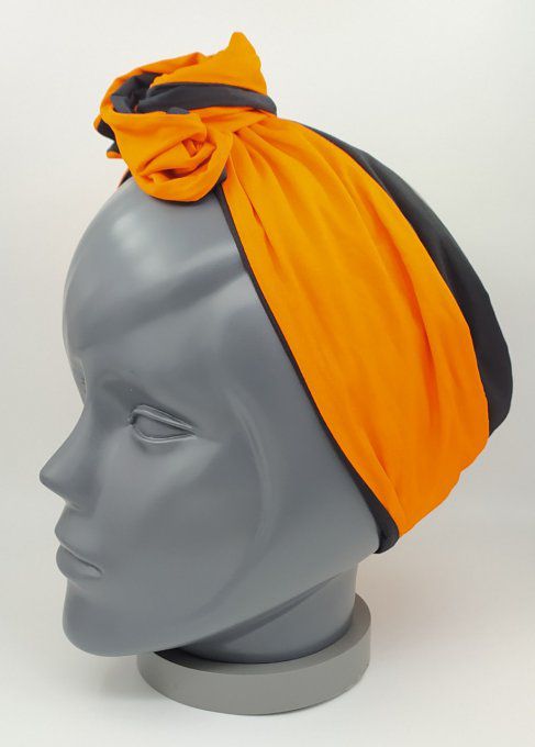 Headband femme, uni Noir/Orange