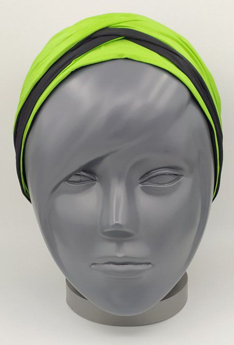 Headband femme, uni Noir/Vert Cru