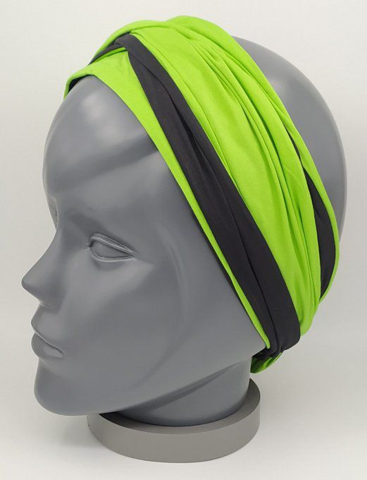 Headband femme, uni Noir/Vert Cru