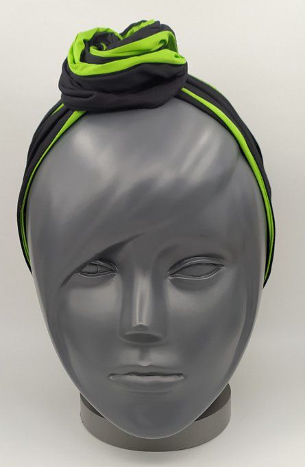 Headband femme, uni Noir/Vert Cru