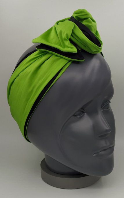 Headband femme, uni Noir/Vert Cru