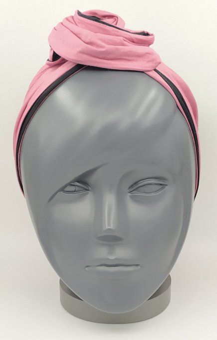 Headband femme, uni Noir/Vieux Rose