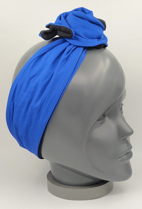 Headband femme, uni Noir/Bleu Roi