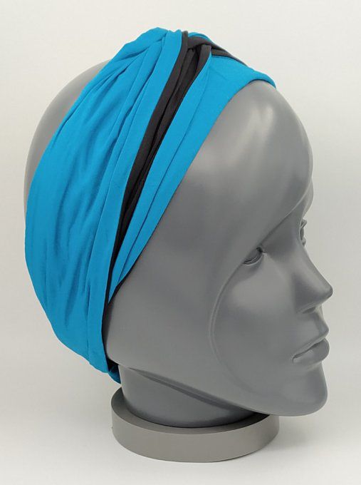 Headband femme, uni Noir/Vert Émeraude