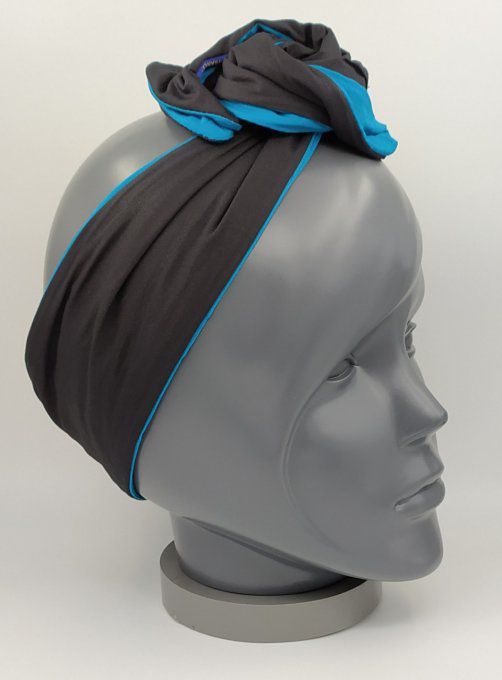 Headband femme, uni Noir/Vert Émeraude