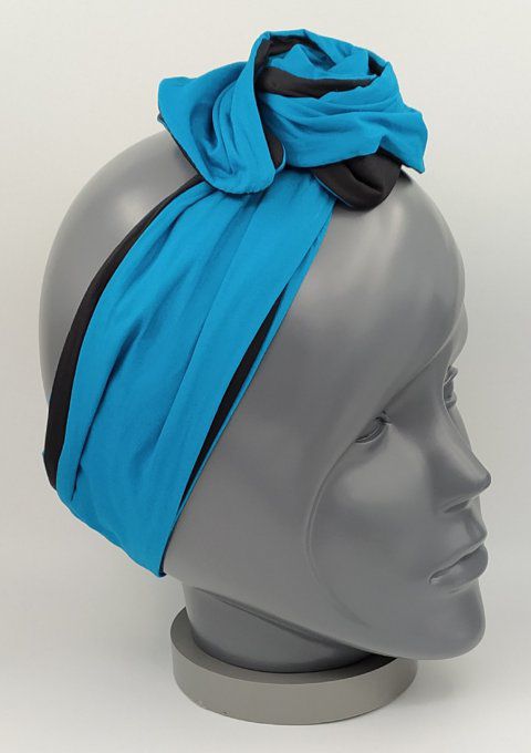 Headband femme, uni Noir/Vert Émeraude