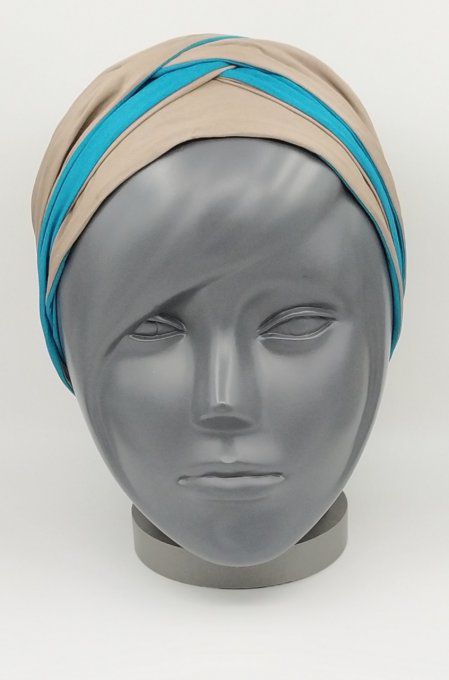 Headband femme, uni Vert Émeraude/Taupe