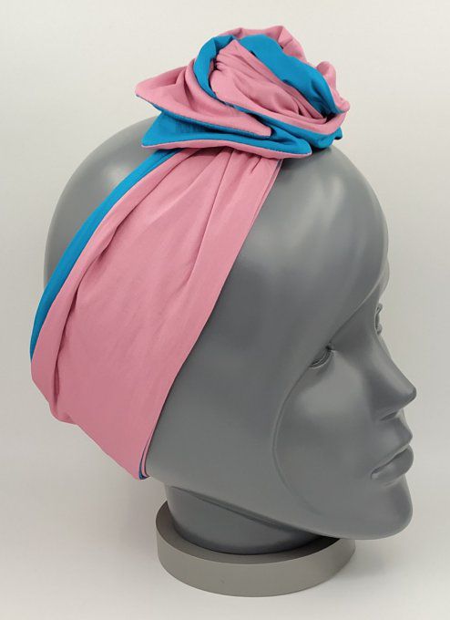 Headband femme, uni Vert Émeraude/Vieux Rose