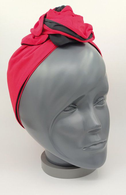 Headband femme, uni Noir/Rouge