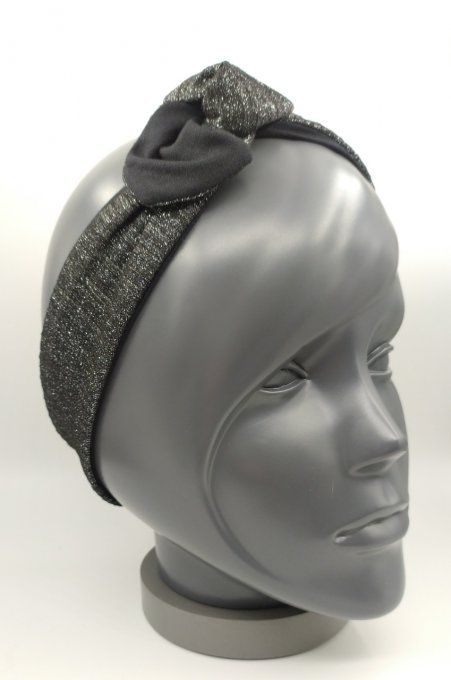 Headband femme et enfant, Lamé Noir/ Noir