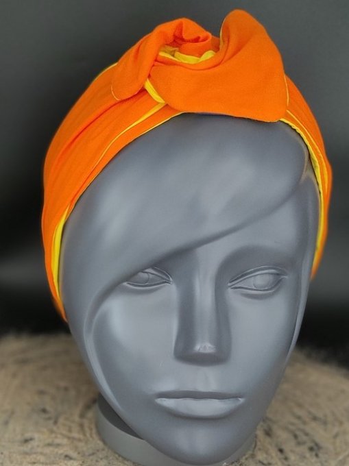 Headband femme et enfant, uni Orange/ Jaune