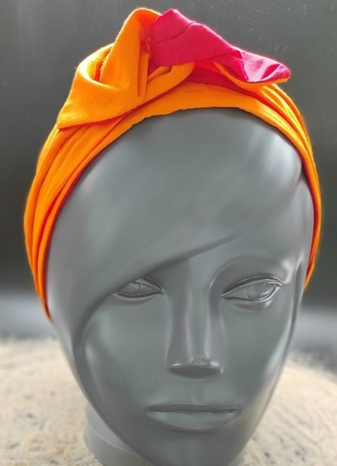 Headband femme et enfant, uni Orange/ Rouge